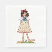 Patriotic Rag Doll Girl Americana Folk Serviette (Vorderseite)