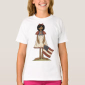 Patriotic Rag Doll Girl Americana Folk T-Shirt (Vorderseite)