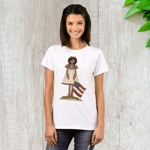 Patriotic Rag Doll Girl Americana Folk T-Shirt