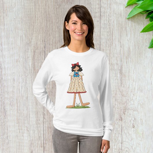 Patriotic Rag Doll Girl Americana Folk T-Shirt