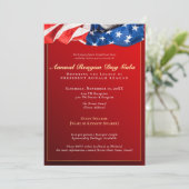 Patriotic Reagan Day Gala Republikanischer Fundrai Einladung (Stehend Vorderseite)