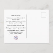 Patriotic Real Anwesen | Bearbeitbar am 4. Juli Postkarte (Rückseite)