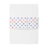 Patriotic Red and Blue Stars Einladungsbanderole (Rückseitenbeispiel)