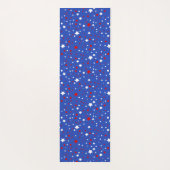 Patriotic Red and White Stars On Blue Yogamatte (Rückseite)