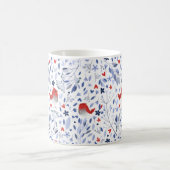Patriotic Red Bird Cottagecore Kaffeetasse (Mittel)
