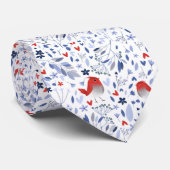 Patriotic Red Bird Cottagecore Krawatte (Gerollt)