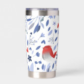 Patriotic Red Bird Cottagecore Thermobecher (Rückseite)