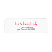 Patriotic Red Blue Familienname Rücksendeadresse (Vorne)