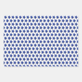 Patriotic Red Blue Glitzer Stars Pattern auf White Geschenkpapier Set (Vorderseite 2)