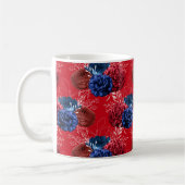 Patriotic Red Blue Rose Bouquet Kaffeetasse (Links)