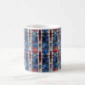 Patriotic Red Blue Stained Glass  Kaffeetasse (Mittel)