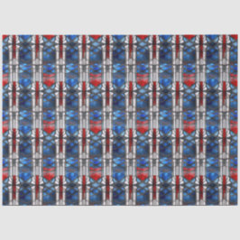 Patriotic Red Blue Stained Glass Seidenpapier