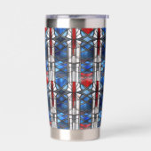 Patriotic Red Blue Stained Glass  Thermobecher (Links)