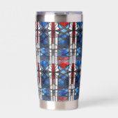 Patriotic Red Blue Stained Glass  Thermobecher (Vorderseite)