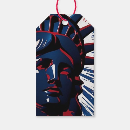 Patriotic Red Blue Statue of Liberty 4. Juli Geschenkanhänger (Vorderseite)