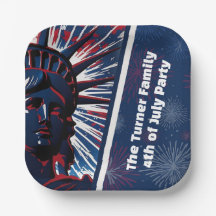 Patriotic Red Blue Statue of Liberty 4. Juli