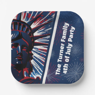 Patriotic Red Blue Statue of Liberty 4. Juli Pappteller