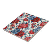 Patriotic Red Blue White Floral (7) Fliese (Seite)