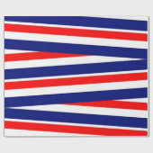 Patriotic Red Blue White Stripes Geschenkpapier (Flach)
