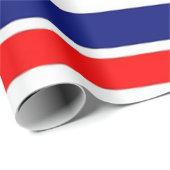 Patriotic Red Blue White Stripes Geschenkpapier (Rolleneckpunkt)