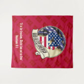 Patriotic Red GOD BLESS AMERICA Wandteppich (Vorderseite (Horizontal))