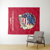 Patriotic Red GOD BLESS AMERICA Wandteppich (Beispiel (Horizontal))