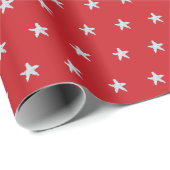 Patriotic Red Star Flag Muster Geschenkpapier (Rolleneckpunkt)