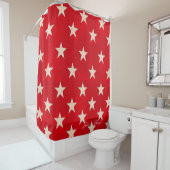 Patriotic Red Stars Badezimmer Dekoration Duschvorhang (Beispiel)
