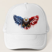 Patriotic Red White and Blue Bald Eagle Truckerkappe (Vorderseite)