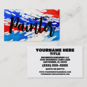 Patriotic Red White and Blue Painter Visitenkarte (Vorne/Hinten)