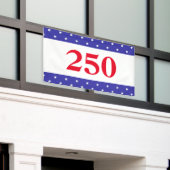 Patriotic Red White & Blue 250 Button Banner (Äußeres Gebäude)