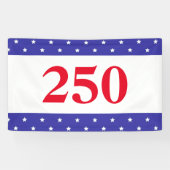 Patriotic Red White & Blue 250 Button Banner (Horizontal)