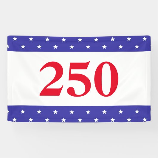 Patriotic Red White & Blue 250 Button Banner (Horizontal)