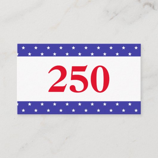 Patriotic Red White & Blue 250 Visitenkarte (Vorderseite)