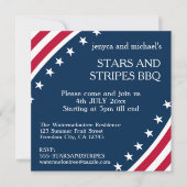 Patriotic Red White Blue 4. Juli Einladung (Vorderseite)
