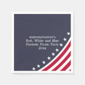 Patriotic Red White Blue 4. Juli GRILLEN Napkins Serviette (Vorderseite)
