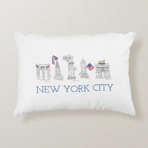 Patriotic Red White Blue 4. Juli NYC Sehenswürdigk Zierkissen