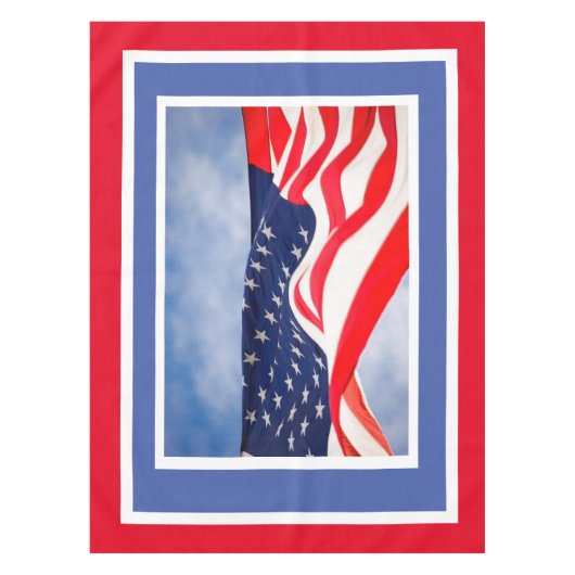 Patriotic Red White Blue 4. Juli Tischdecke (Vorderseite)