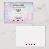 Patriotic Red White Blue Background Stars unten Begleitkarte (Vorne/Hinten)