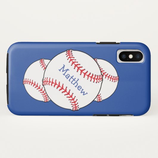 Patriotic Red White Blue Baseball iPhone X Fall Case-Mate iPhone Hülle (Rückseite (Horizontal))