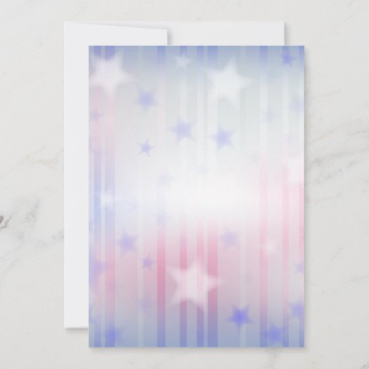 Patriotic Red White Blue Bunting Background Stars Einladung (Rückseite)