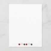 Patriotic Red White Blue Bunting Top Stars Begleitkarte (Rückseite)
