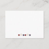 Patriotic Red White Blue Bunting Top Stars Begleitkarte (Rückseite)