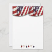 Patriotic Red White Blue Bunting Top Stars Einladung (Rückseite)