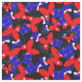 Patriotic Red White Blue Butterfets Stoff (Nahaufnahme)