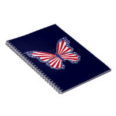 Patriotic Red White Blue Butterfly Spiral Notebook Notizblock (Rechte Seite)