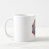 Patriotic Red White & Blue Cat In Frame Kaffeetasse (Links)