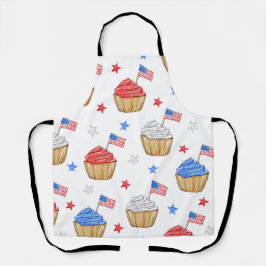 Patriotic Red White Blue Cupcake Flag Stars Backen Schürze