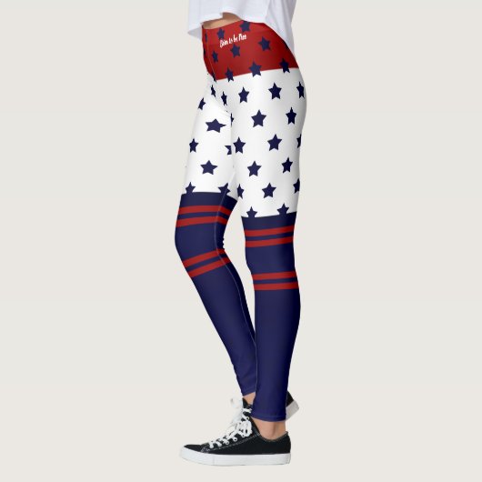 Patriotic Red White & Blue Design Leggings (Links)