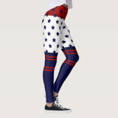 Patriotic Red White & Blue Design Leggings (Rechts)